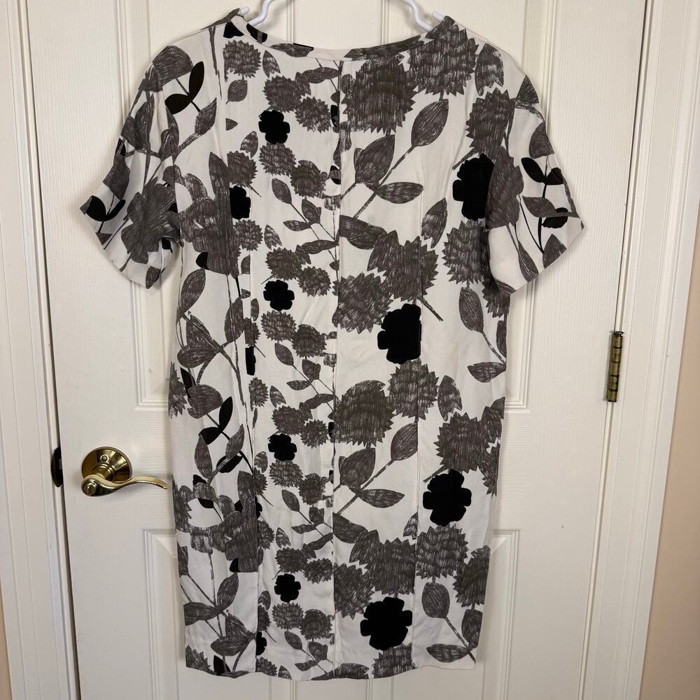 Diane Von Furstenberg Brenda Cocoon Dress Floral Pockets Black Cream Size 6 EUC - Picture 2 of 10